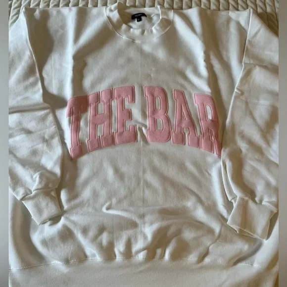 The Bar Heritage sweatshirt white with pink flocking - Picture 2 of 3